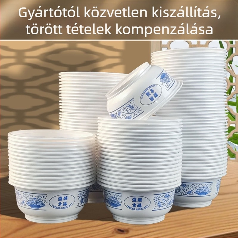 Egyszer használatos műanyag tál, vastított, élelmiszer-minőségű, 300 ml, kerek