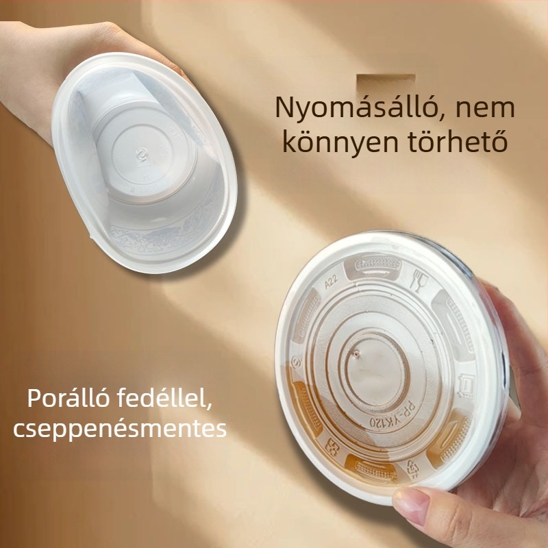 Egyszer használatos műanyag tál, vastított, élelmiszer-minőségű, 300 ml, kerek