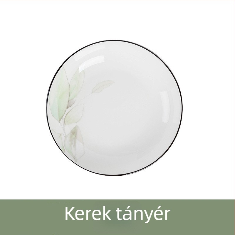 Baichuang porcelán tányérok, 10 darabos készlet, 18 cm átmérő, virágos mintázat, kínai stílusú étkészlet