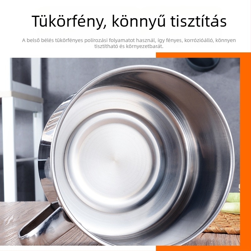 Két rétegű rozsdamentes acél ebédes doboz rekeszekkel és fedéllel, kapacitás 4.1–5 L, mikrohullámú sütő nélküli, felnőtteknek