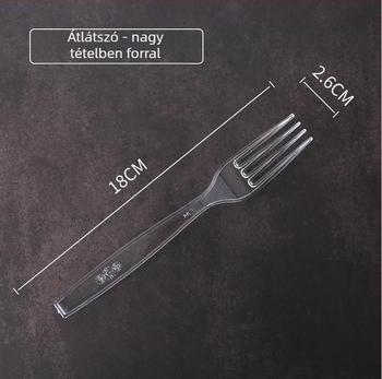 Egyszer használatos kés, villa és kanál készlet – átlátszó műanyag evőeszközök, egyenként csomagolva, 100 darabos csomag