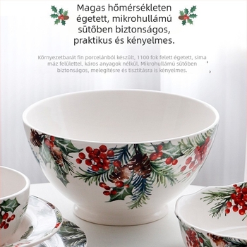 5 darabos skandináv kerámia étkészlet virágos mintával