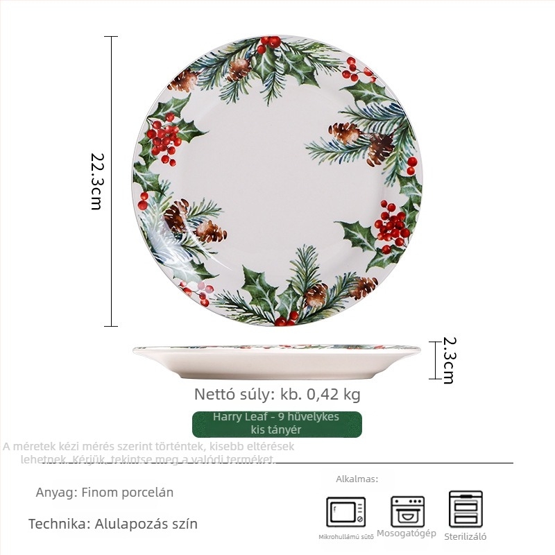 5 darabos skandináv kerámia étkészlet virágos mintával