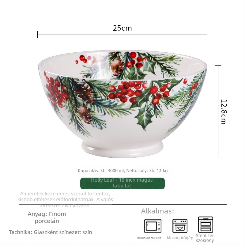 5 darabos skandináv kerámia étkészlet virágos mintával