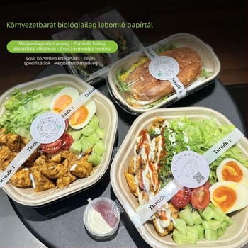 Egyszer használatos hexagonális ebédes doboz — műanyag, mikrohullámú sütő nem használható, logónyomtatás lehetséges, nem lebomló