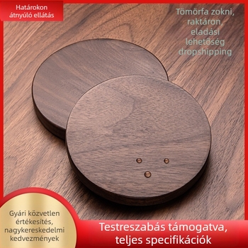 Fekete diófa teás alátét – csúszásmentes, hőszigetelő asztali alátét íróasztalhoz és kávézóasztalhoz, kör/négyzet/nem szabályos formák, prémium modern dizájn