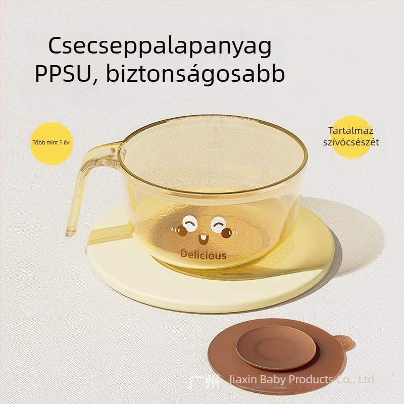 PPSU gyermekek étkezőtál fogantyúval, esésálló, felnőtteknek is megfelelő, 3 éves kortól, égési sérülések elleni védelem