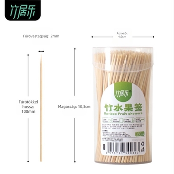 Bamboo Jule egyszer használatos háztartási bambusz nyársak és gyümölcs villák, bambusz anyag, modern egyszerű stílus, felnőttek számára