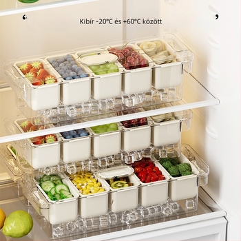 Frissességmegőrző doboz gyümölcsök számára – műanyag, téglalap alakú, 1–2 L kapacitás, egy rétegű, megőrzi a frissességet