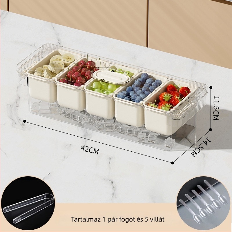 Frissességmegőrző doboz gyümölcsök számára – műanyag, téglalap alakú, 1–2 L kapacitás, egy rétegű, megőrzi a frissességet