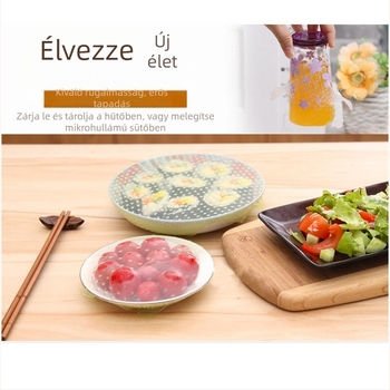 Szilikon ételminőségű frissességmegőrző fedél tálakhoz és poharakhoz, újrahasználható, három darabos készlet