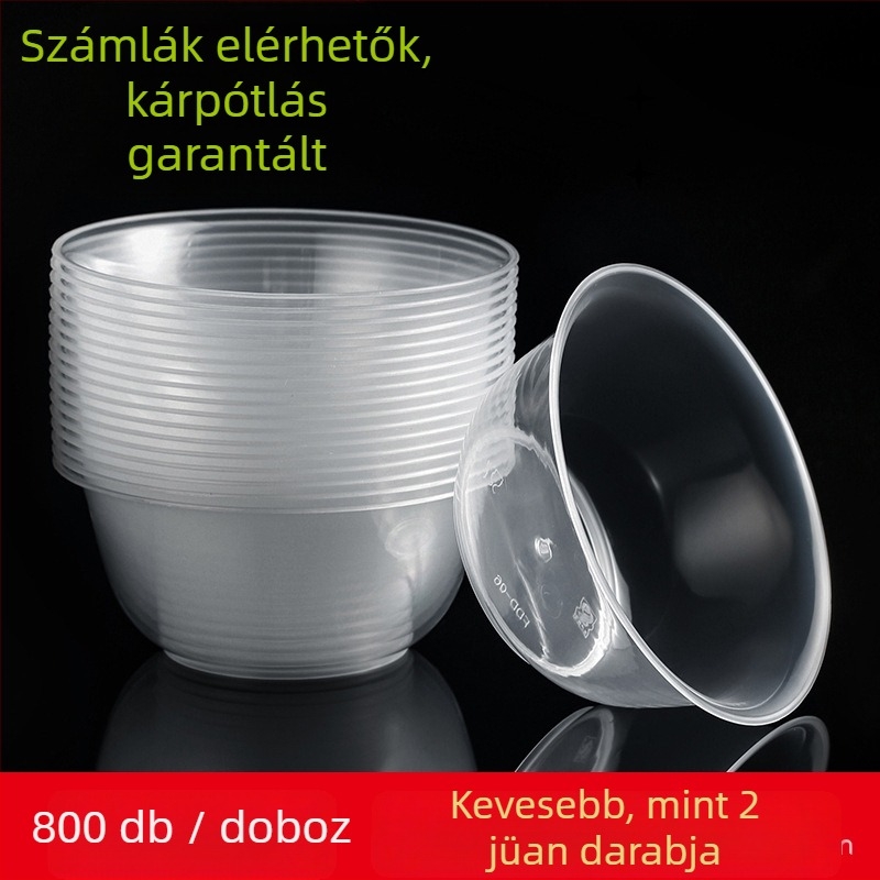 Egyszer használatos műanyag tál, élelmiszer-minőségű PP, magas hőmérséklet-állóság, vastagított, 350 ml