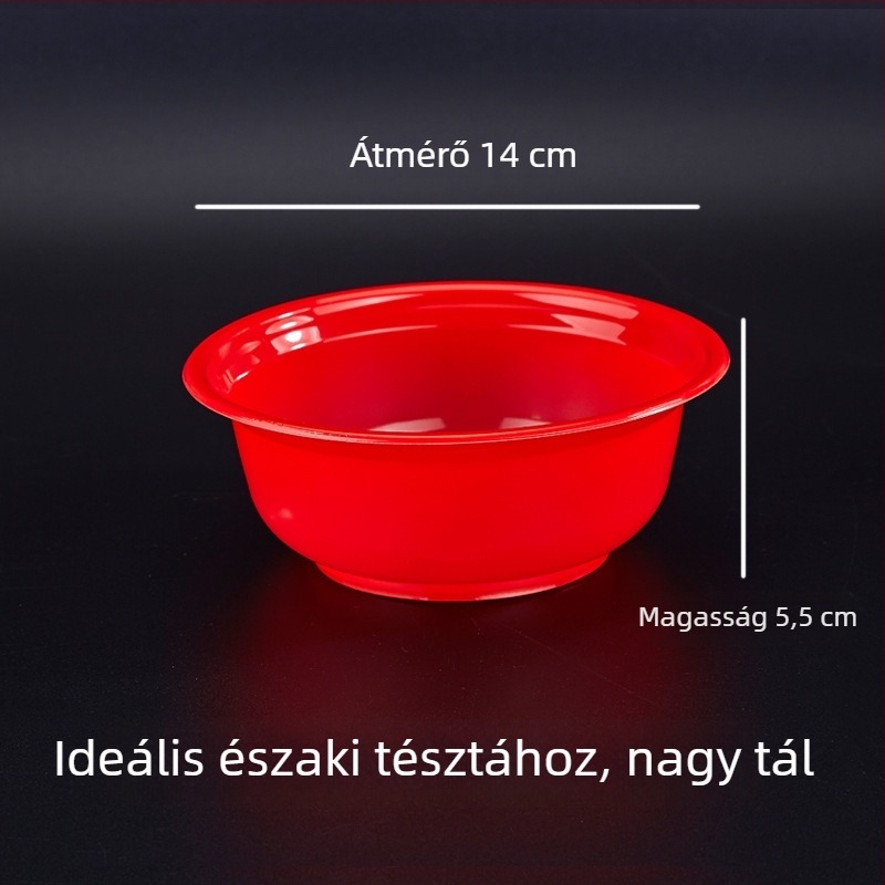 Egyszer használatos piros vastag műanyag tál ünnepi alkalmakkorra - esküvő, bankett, születésnap, költözés