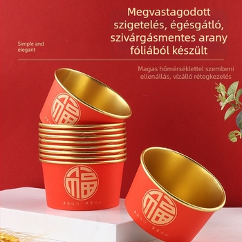 Egyszer használatos papírtál, vastag, kör alakú, 550 ml kapacitású, logóval