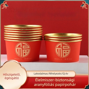 Egyszer használatos papírtál, vastag, kör alakú, 550 ml kapacitású, logóval