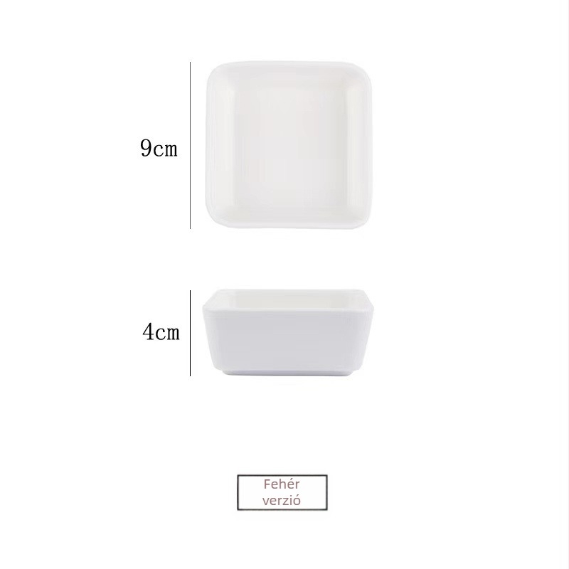 Négyzet alakú kerámia snack- és mártótál gyümölcsökhöz, modern minimalista stílus, mikrohullámú sütőbe alkalmas