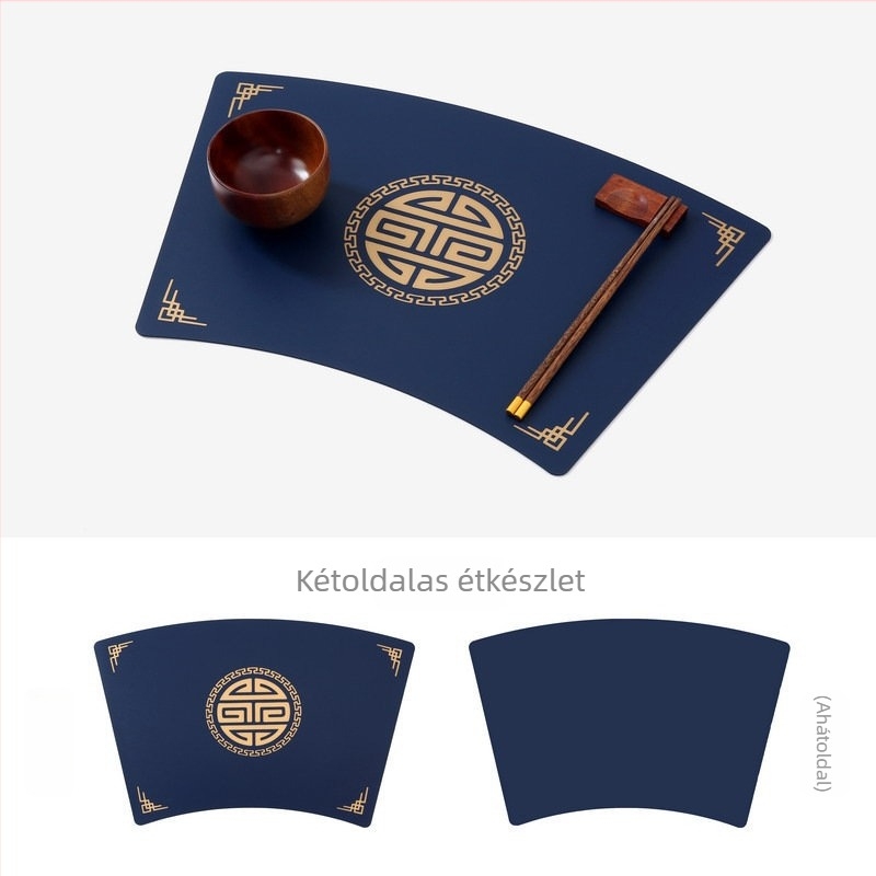 Bőrből készült kínai stílusú asztalterítő alátétek, vízállóak, olajállóak és hőállóak.