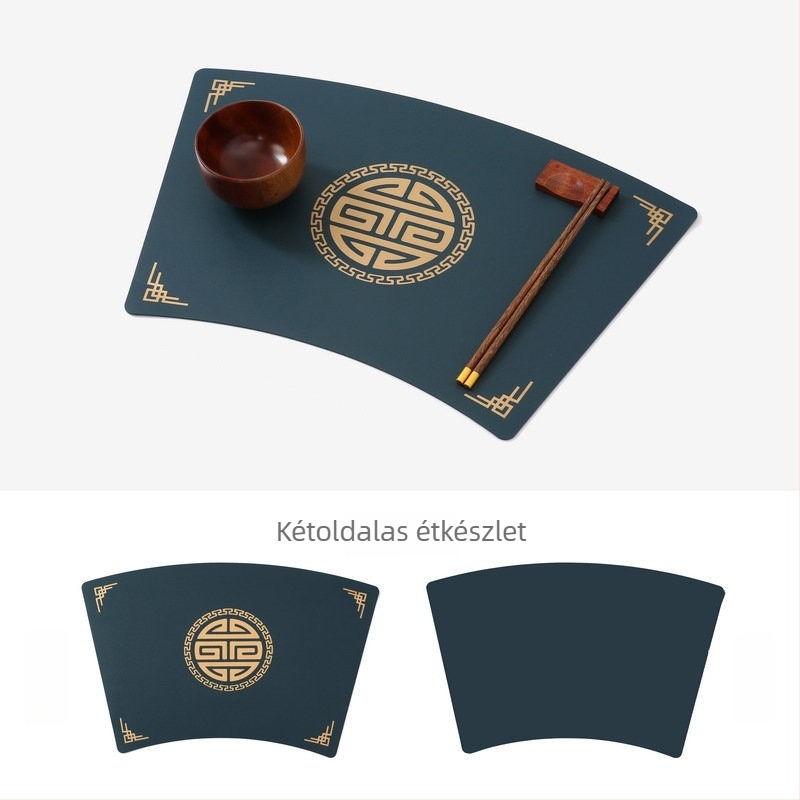 Bőrből készült kínai stílusú asztalterítő alátétek, vízállóak, olajállóak és hőállóak.