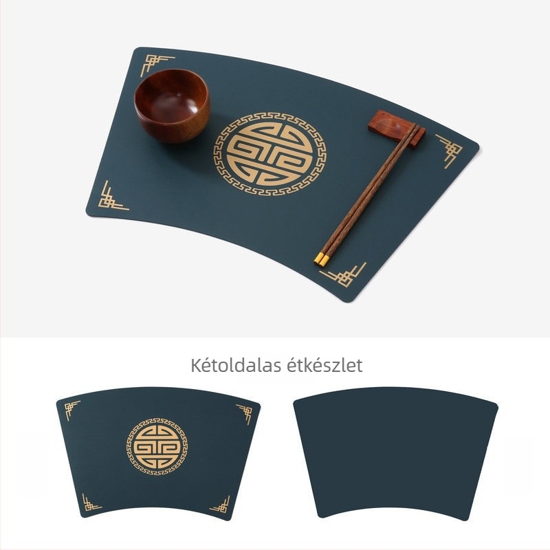 Bőrből készült kínai stílusú asztalterítő alátétek, vízállóak, olajállóak és hőállóak.