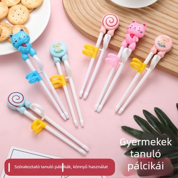 Gyerekek tanuló pálcikái, ABS anyag, Cartoon stílus, 1 pár, 12 hónapos kortól