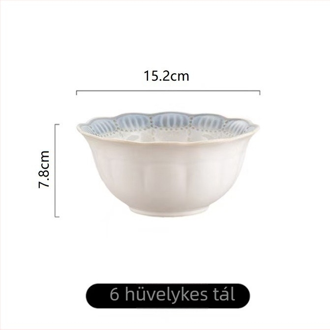 Sumeiji porcelán étkészlet rizses tálak és tányérok – mikróhullámú sütőben használható, francia relief motívum, logó nyomtatás és testreszabás elérhető