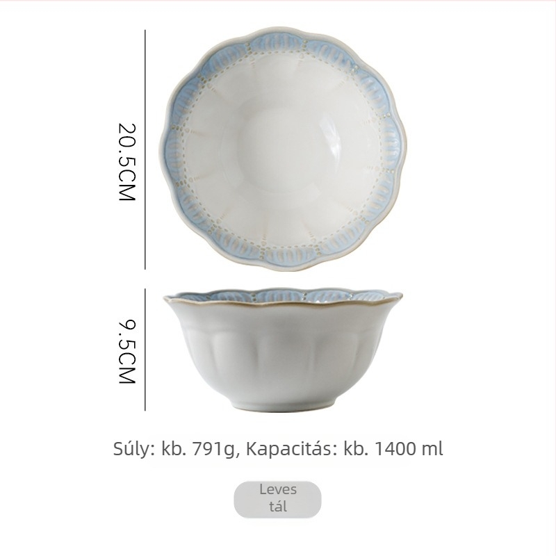 Sumeiji porcelán étkészlet rizses tálak és tányérok – mikróhullámú sütőben használható, francia relief motívum, logó nyomtatás és testreszabás elérhető