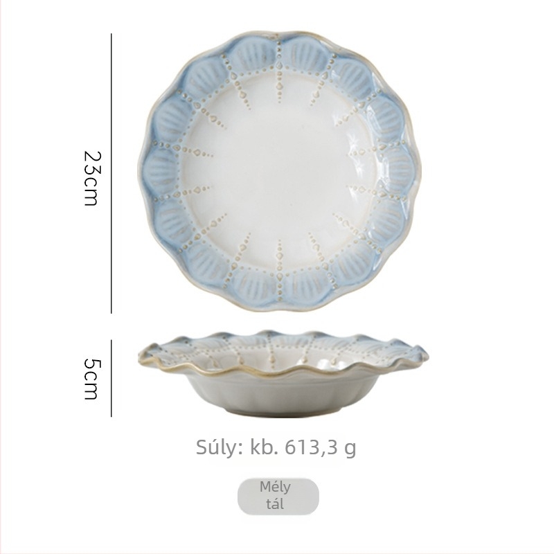 Sumeiji porcelán étkészlet rizses tálak és tányérok – mikróhullámú sütőben használható, francia relief motívum, logó nyomtatás és testreszabás elérhető