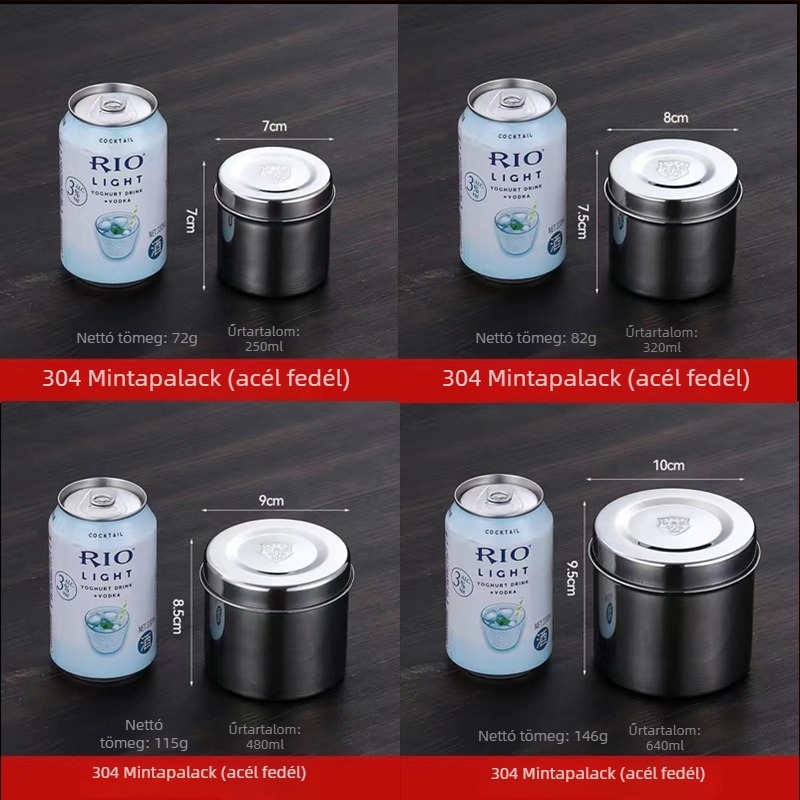 304 rozsdamentes acél téglalap alakú ételminta doboz fedővel, 301–500 ml, iskolai és konyhai használatra