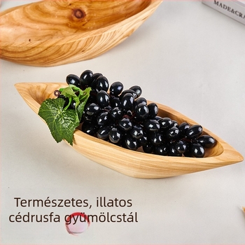 Akácfából készült gyümölcstál, tömörfa tál, elegáns, letisztult dizájnú háztartási használatra