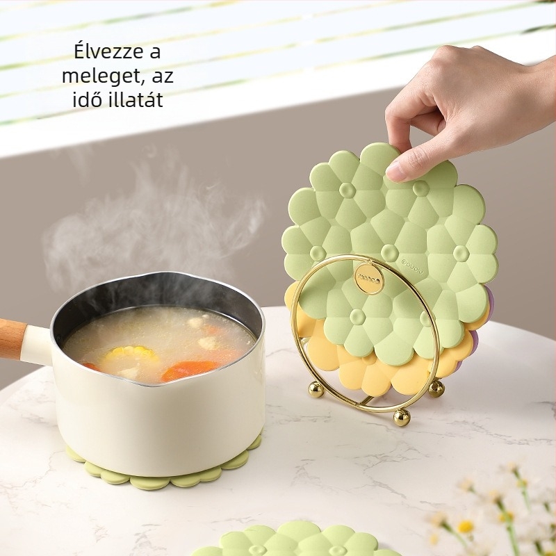 Kör alakú szilikon hőálló étkező alátét edényekhez, nordic design, modern stílus