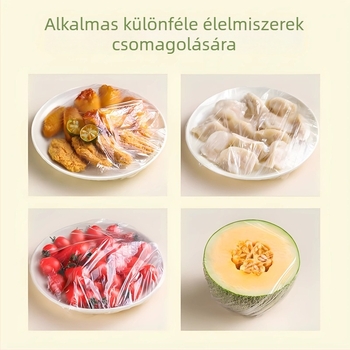 Falihoz rögzíthető kihúzható egyszer használatos élelmiszerfólia fedő, élelmiszer-minőségű műanyagból, 12+ darab, porvédő