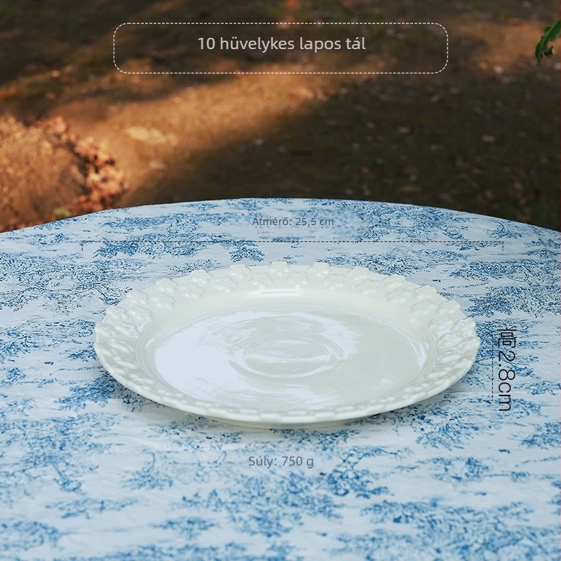 Kerámiakészlet reliefes dizájnnal, francia retro stílus, kézzel készített, testreszabható