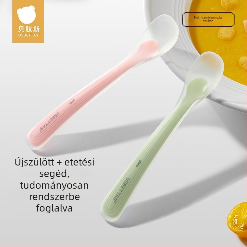 Betides szilikon baba etetőkanál – puha, 3+ hónapos korosztálynak, friss és aranyos stílus