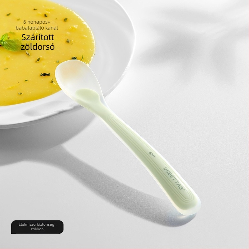 Betides szilikon baba etetőkanál – puha, 3+ hónapos korosztálynak, friss és aranyos stílus