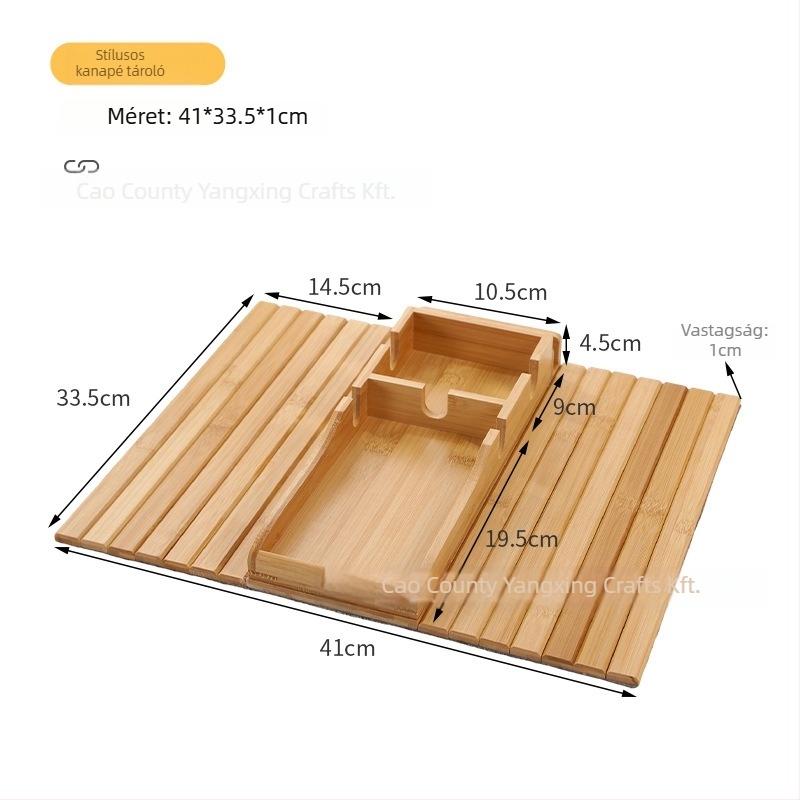 Kanapé karfa tálca — fa, négyzetes, modern minimalista stílus, polírozott felület, univerzális tálca.
