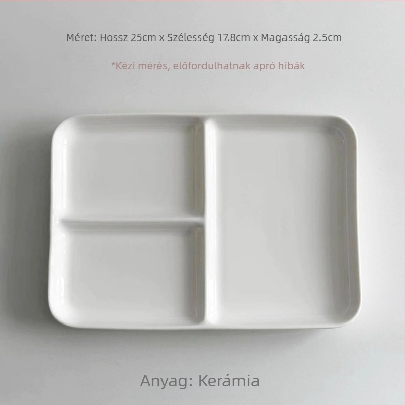 Egyszemélyes kerámia osztott reggelizőtál, japán stílus Muji