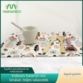 Koreai stílusú téglalap alakú bambuszrost tál virágos díszítéssel, teás tálakhoz, gyümölcsök és sütemények felszolgálására, otthoni tárolás
