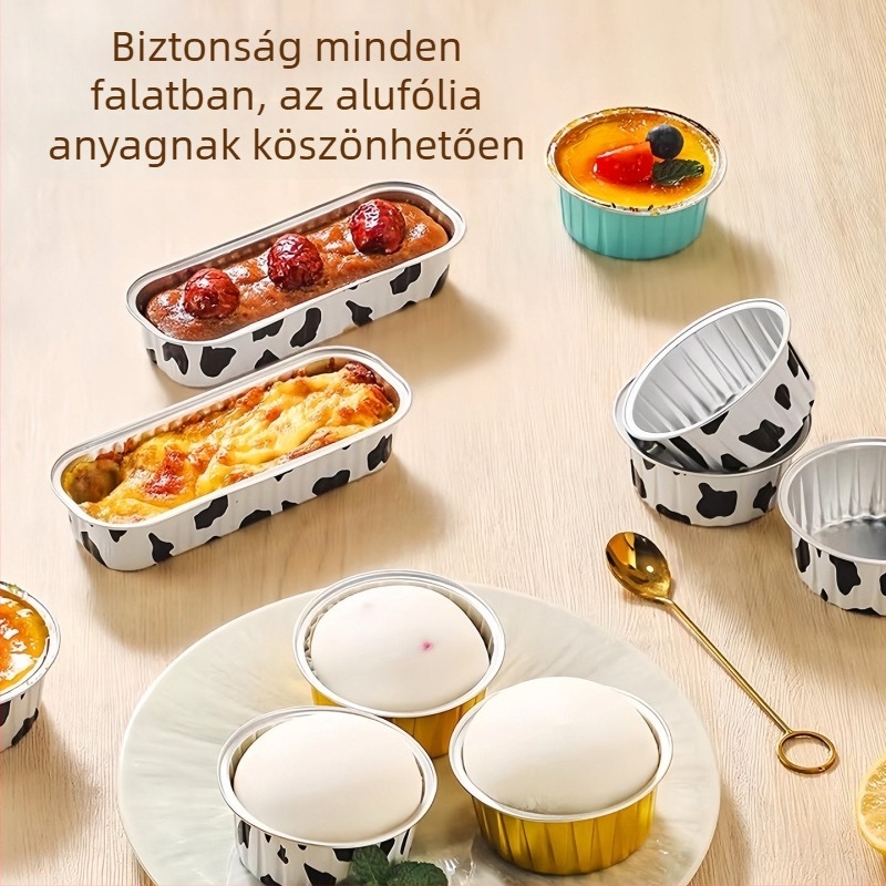 Eldobható alumíniumfóliás tojás-torta tál és tálca légsütőhöz, kis méret