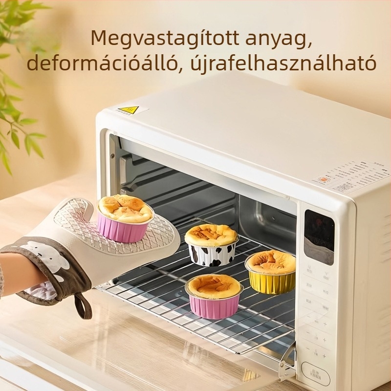 Eldobható alumíniumfóliás tojás-torta tál és tálca légsütőhöz, kis méret