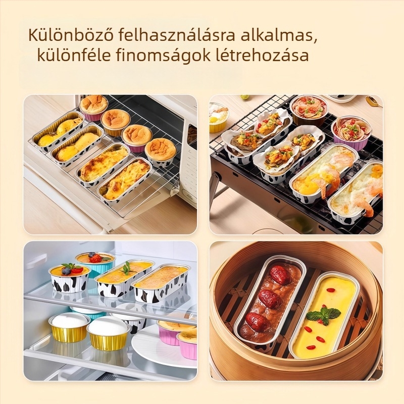 Eldobható alumíniumfóliás tojás-torta tál és tálca légsütőhöz, kis méret