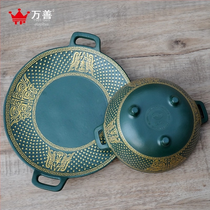 Melamín étkészlet bronz alakú tányérokkal és tálakkal, porcelán imitáció, retro stílusban, szállodai és otthoni használatra.