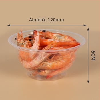 Egyszer használatos műanyag tálak, 360 ml kapacitás, 20 darabos készlet, kör alakú, logó nyomtatás, testreszabás elérhető