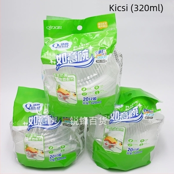 Egyszer használatos átlátszó műanyag tálak, 500 ml, 20 darabos csomag