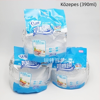 Egyszer használatos átlátszó műanyag tálak, 500 ml, 20 darabos csomag
