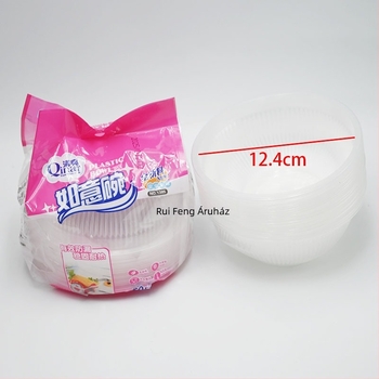 Egyszer használatos átlátszó műanyag tálak, 500 ml, 20 darabos csomag