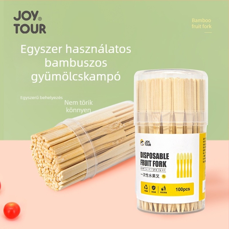 Egyszer használatos bambusz gyümölcsvilla – modern minimalist stílus, MOSO bambusz, felnőtteknek, JOYTOUR