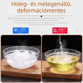 Akril salátás tál, kör alakú, éttermi használatra, mikrohullámú sütő nem használható