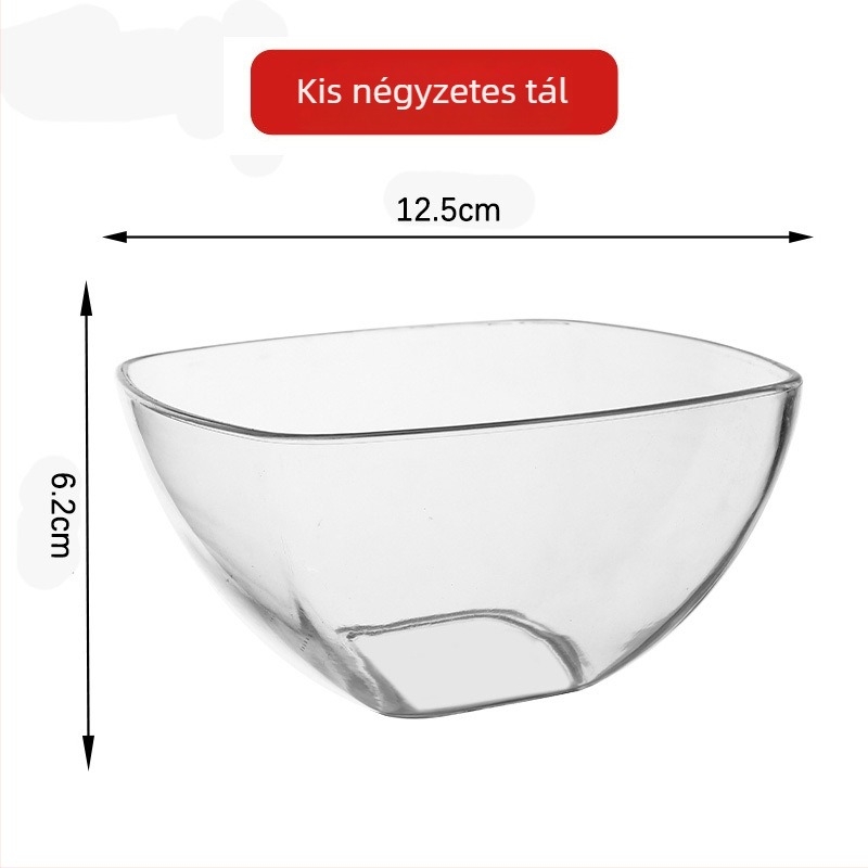Akril salátás tál, kör alakú, éttermi használatra, mikrohullámú sütő nem használható