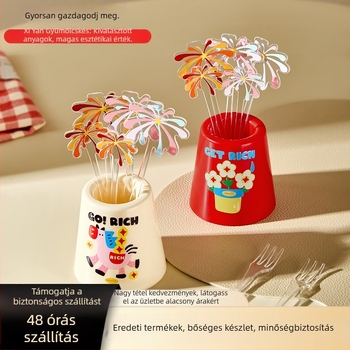 Gyümölcs villa virágos mintával, kreatív stílus, élelmiszer-minőségű PET+ABS, egyedi logónyomtatás.