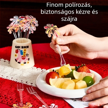 Gyümölcs villa virágos mintával, kreatív stílus, élelmiszer-minőségű PET+ABS, egyedi logónyomtatás.